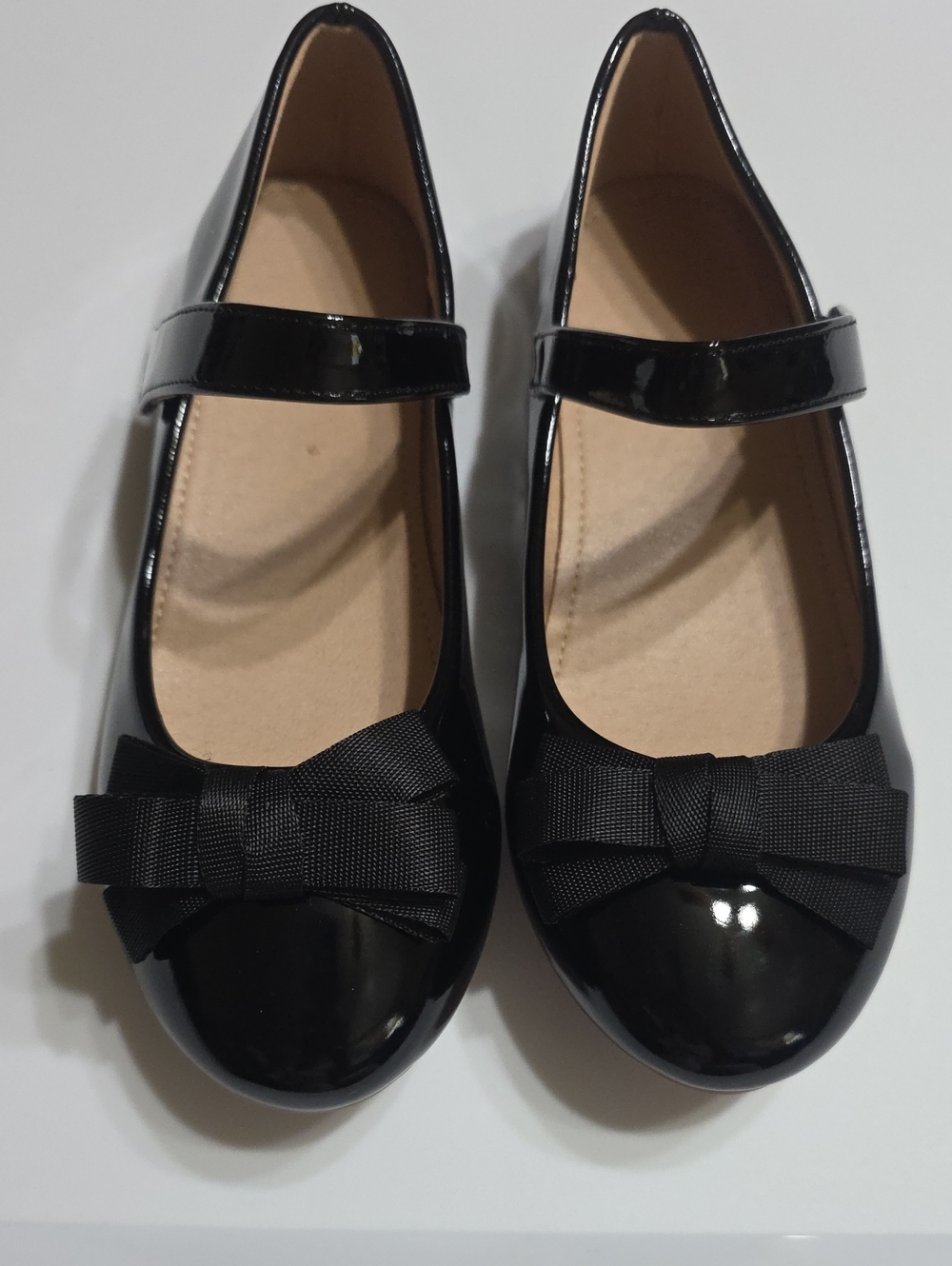 Patent Black Mary Jane Dress Shoes for Kids with Bow